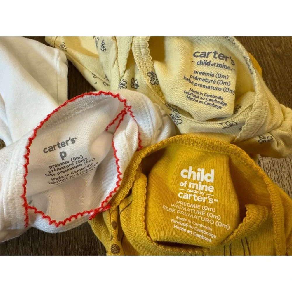 Preemie‎ Baby Girl Bodysuits Short Sleeve Shirts Outfits Summer Lot Cute Bundle